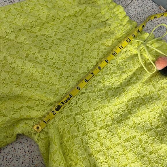 Anthropologie Ollari Lacy Wide Leg Tassel Pants Trousers Lime Green Women’s S - Picture 12 of 12
